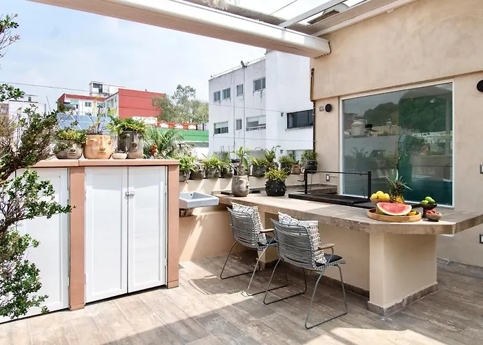 Сasa de vacaciones Casa Ha A Soulful 7br W Rooftop, Condesa *