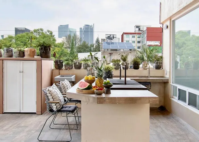 Casa Ha A Soulful 7br W Rooftop, Condesa Сasa de vacaciones *