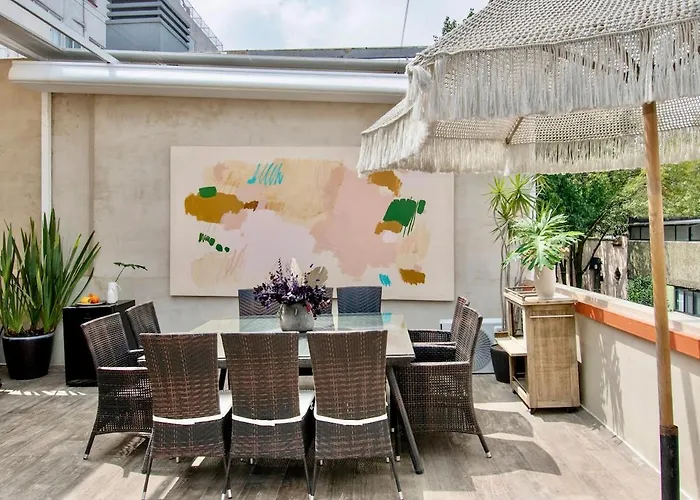 Сasa de vacaciones Casa Ha A Soulful 7br W Rooftop, Condesa