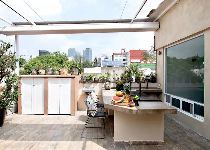 Сasa de vacaciones Casa Ha A Soulful 7br W Rooftop, Condesa *