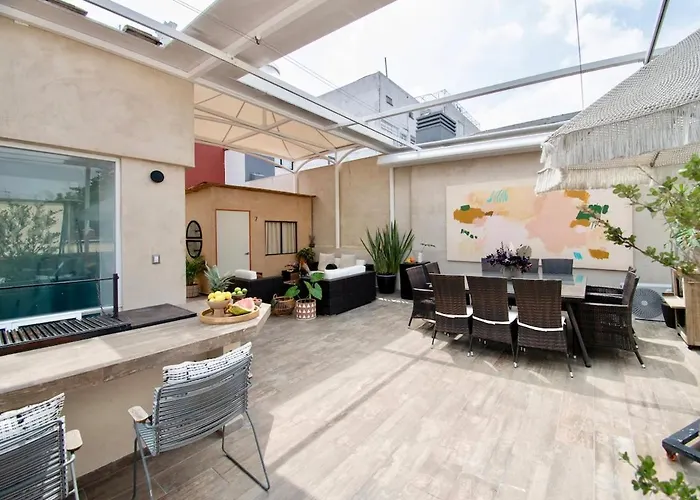 Сasa de vacaciones Casa Ha A Soulful 7br W Rooftop, Condesa *