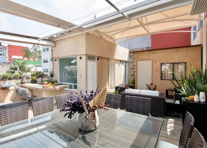 Сasa de vacaciones Casa Ha A Soulful 7br W Rooftop, Condesa