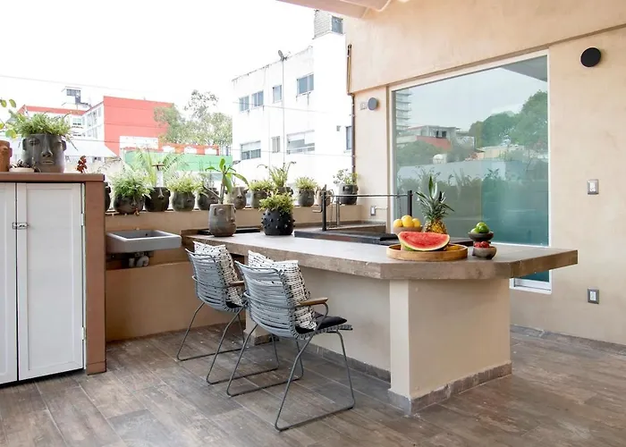 Сasa de vacaciones Casa Ha A Soulful 7br W Rooftop, Condesa *